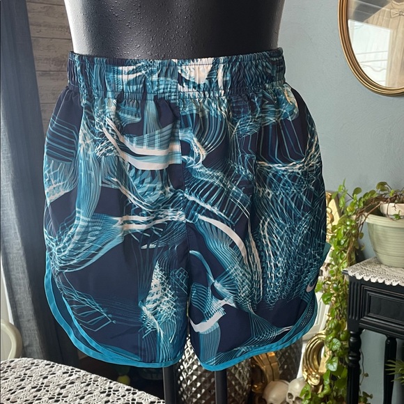 Nike Women's Teal and Black Athletic Shorts - Picture 2 of 6